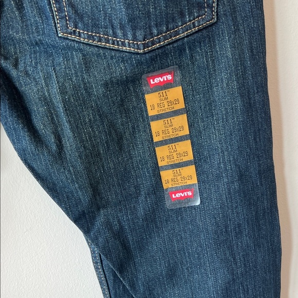 Levi's Boy's Dark Blue Slim Jeans - Picture 6 of 8